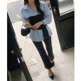 テクいらずでメリハリシルエット ビスチェドッキングシャツ コルセット風 | COCOMOMO | 詳細画像12 