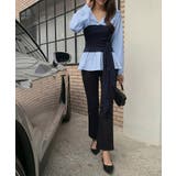 テクいらずでメリハリシルエット ビスチェドッキングシャツ コルセット風 | COCOMOMO | 詳細画像13 