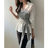 テクいらずでメリハリシルエット ビスチェドッキングシャツ コルセット風 | COCOMOMO | 詳細画像16 