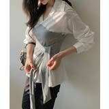 テクいらずでメリハリシルエット ビスチェドッキングシャツ コルセット風 | COCOMOMO | 詳細画像17 