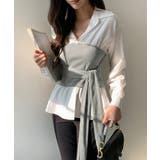 テクいらずでメリハリシルエット ビスチェドッキングシャツ コルセット風 | COCOMOMO | 詳細画像18 