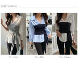 テクいらずでメリハリシルエット ビスチェドッキングシャツ コルセット風 | COCOMOMO | 詳細画像22 