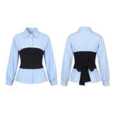 テクいらずでメリハリシルエット ビスチェドッキングシャツ コルセット風 | COCOMOMO | 詳細画像24 