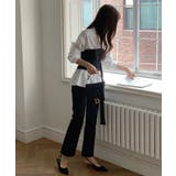 テクいらずでメリハリシルエット ビスチェドッキングシャツ コルセット風 | COCOMOMO | 詳細画像8 