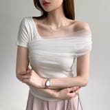 【1枚で即垢抜け】チュールドレープトップス ワンショルダー 2way | COCOMOMO | 詳細画像5 