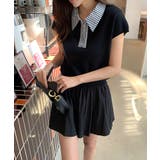 【チェック襟×ハーフジップ】 ポロシャツ サマーニット | COCOMOMO | 詳細画像12 