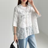 ぽこぽこカットジャガードシャツ シアーシャツ オーバーサイズ | COCOMOMO | 詳細画像10 