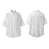 ぽこぽこカットジャガードシャツ シアーシャツ オーバーサイズ | COCOMOMO | 詳細画像27 