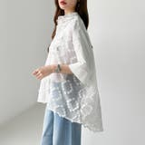 ぽこぽこカットジャガードシャツ シアーシャツ オーバーサイズ | COCOMOMO | 詳細画像8 