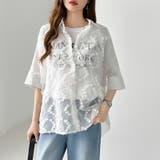 ぽこぽこカットジャガードシャツ シアーシャツ オーバーサイズ | COCOMOMO | 詳細画像9 