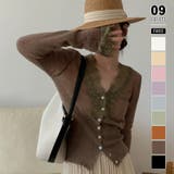 ブラウン | 【繊細レース×シアー感】シアーレースカーディガン シアーカーディガン レースカー… | COCOMOMO