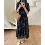 【ふんわり透け感】ドットシフォンワンピース ドットワンピース ワンピース | COCOMOMO | 詳細画像7 
