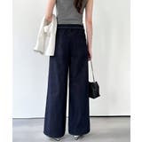 ストン落ちシルエット。 スラブデニムパンツ 夏デニムパンツ | COCOMOMO | 詳細画像11 