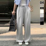 ライトグレー | 【オンオフ使える神パンツ】タックワイドパンツ ワイドパンツ スラックス | COCOMOMO