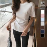 くびれ見えウエストギャザーTシャツ ギャザーTシャツ Tシャツ | COCOMOMO | 詳細画像1 