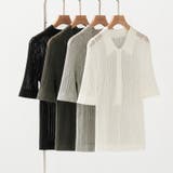 透けるのに、品がある。 シアーポロニット サマーニット | COCOMOMO | 詳細画像18 