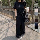 ブラック | 【上下セット】 カジュアルセットアップ パンツセットアップ | COCOMOMO