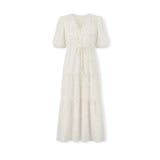 【儚げシフォン×微細ドット】 ドット柄ワンピース パフスリーブワンピース | COCOMOMO | 詳細画像24 