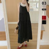 ブラック | 【全方位、愛されシルエット】 ドットキャミワンピース キャミワンピ | COCOMOMO