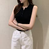 【1枚で大人っぽく決まる】 襟付きノースリーブポロニット ポロニット | COCOMOMO | 詳細画像15 