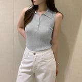 【1枚で大人っぽく決まる】 襟付きノースリーブポロニット ポロニット | COCOMOMO | 詳細画像22