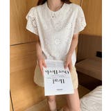 カットワークレースブラウス チューリップスリーブ ブラウス | COCOMOMO | 詳細画像16
