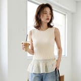 【一枚でもレイヤードでも】 裾シアーノースリーブトップス サマーニット | COCOMOMO | 詳細画像2