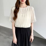 【品よく透けて二の腕隠す】 シャーリングブラウス シアーブラウス | COCOMOMO | 詳細画像27