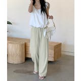 【視線を集めるウエストフリル】 ワイドパンツ ウエストフリルパンツ | COCOMOMO | 詳細画像19