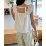 【視線を集めるウエストフリル】 ワイドパンツ ウエストフリルパンツ | COCOMOMO | 詳細画像25