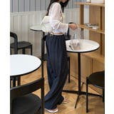 【視線を集めるウエストフリル】 ワイドパンツ ウエストフリルパンツ | COCOMOMO | 詳細画像3