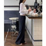 【視線を集めるウエストフリル】 ワイドパンツ ウエストフリルパンツ | COCOMOMO | 詳細画像6
