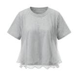 Tシャツなのにブラウス級 チュールドッキングTシャツ フリルトップス | COCOMOMO | 詳細画像29