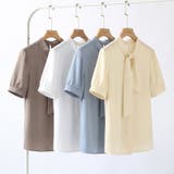 【シルキーな光沢で上品に】 ボウタイブラウス 夏ブラウス | COCOMOMO | 詳細画像13 