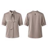【シルキーな光沢で上品に】 ボウタイブラウス 夏ブラウス | COCOMOMO | 詳細画像18 