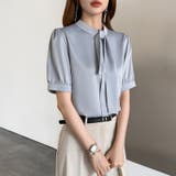 【シルキーな光沢で上品に】 ボウタイブラウス 夏ブラウス | COCOMOMO | 詳細画像37