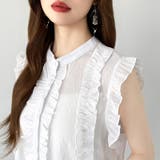 縦フリルで大人フェミニン シアーフリルブラウス フリルブラウス | COCOMOMO | 詳細画像8