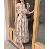 【一目惚れ級のフレンチガーリー】 花柄シフォンワンピース フリルワンピース | COCOMOMO | 詳細画像4