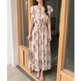 【一目惚れ級のフレンチガーリー】 花柄シフォンワンピース フリルワンピース | COCOMOMO | 詳細画像5
