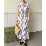 【一目惚れ級のフレンチガーリー】 花柄シフォンワンピース フリルワンピース | COCOMOMO | 詳細画像7