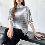 裾レースドッキングボーダーT ドッキングレース Tシャツ | COCOMOMO | 詳細画像10 