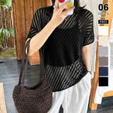 ブラック | 透け感を楽しむ メッシュニット サマーニット | COCOMOMO