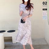 ピンク | 【華やぎシフォン】 花柄シフォンワンピース ワンピース | COCOMOMO