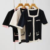 パール使いで上品な甘さに バイカラーカーディガン サマーニット | COCOMOMO | 詳細画像21