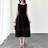 シルエットが整う上品ワンピ カットワークワンピース ノースリーブ | COCOMOMO | 詳細画像5