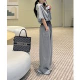 ハーフジップパーカーセットアップ ウエスト切り替え スウェットセットアップ | COCOMOMO | 詳細画像2
