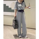 ハーフジップパーカーセットアップ ウエスト切り替え スウェットセットアップ | COCOMOMO | 詳細画像8