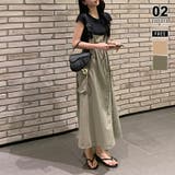 カーキ | 【大人カジュアル】 サロペットスカート ワンピース | COCOMOMO