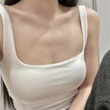 バックオープン カップ付きタンクトップ ブラトップ | COCOMOMO | 詳細画像9