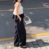 フリルで魅せる夏セットアップ 前後2wayフリルセットアップ ワイドパンツ | COCOMOMO | 詳細画像18